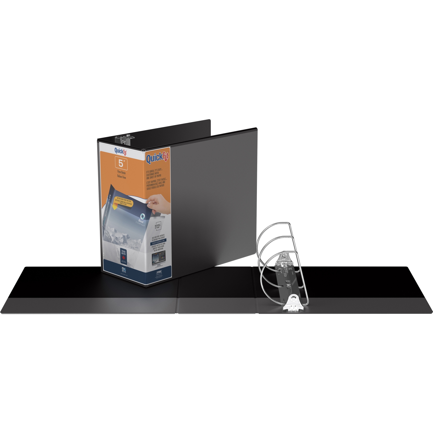 Davis Group Davis Group QuickFit® View Binder Locking D Ring, 4 Pack, 5" - Black