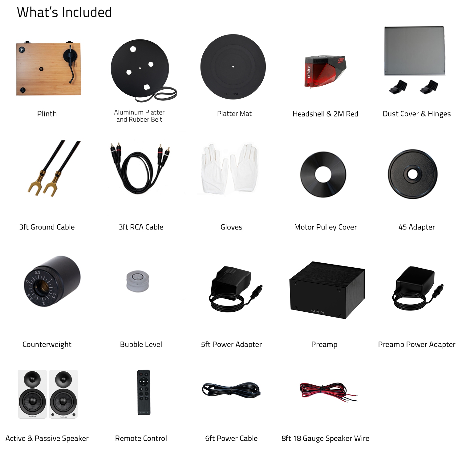 Fluance RT83 Reference High Fidelity Vinyl Turntable, PA10 Phono Preamp and Ai41 Powered 5" Stereo Bookshelf Speakers