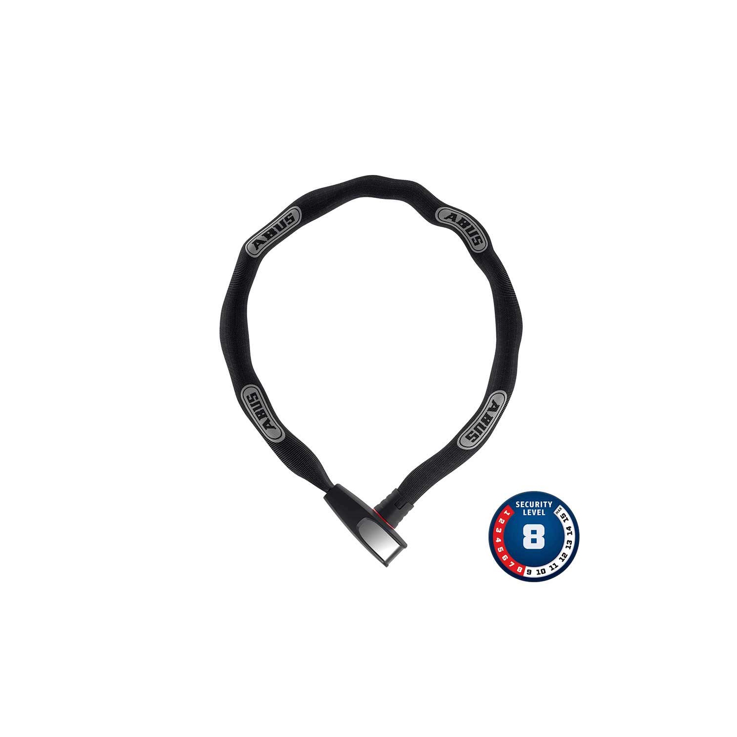 Abus, 8807K Steel-O-Chain, Chain Lock, Key, 7mm, 85cm, 2.8', Black