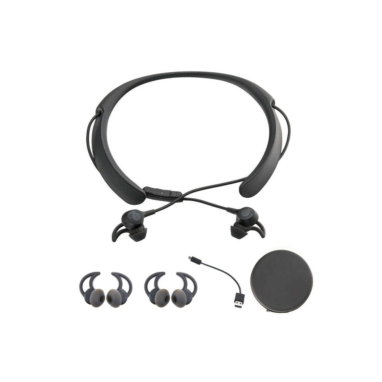 Remis à neuf - Casque d’écoute sans fil à suppression du bruit QuietControl 30 QC30 Neckband de Bose - Noir