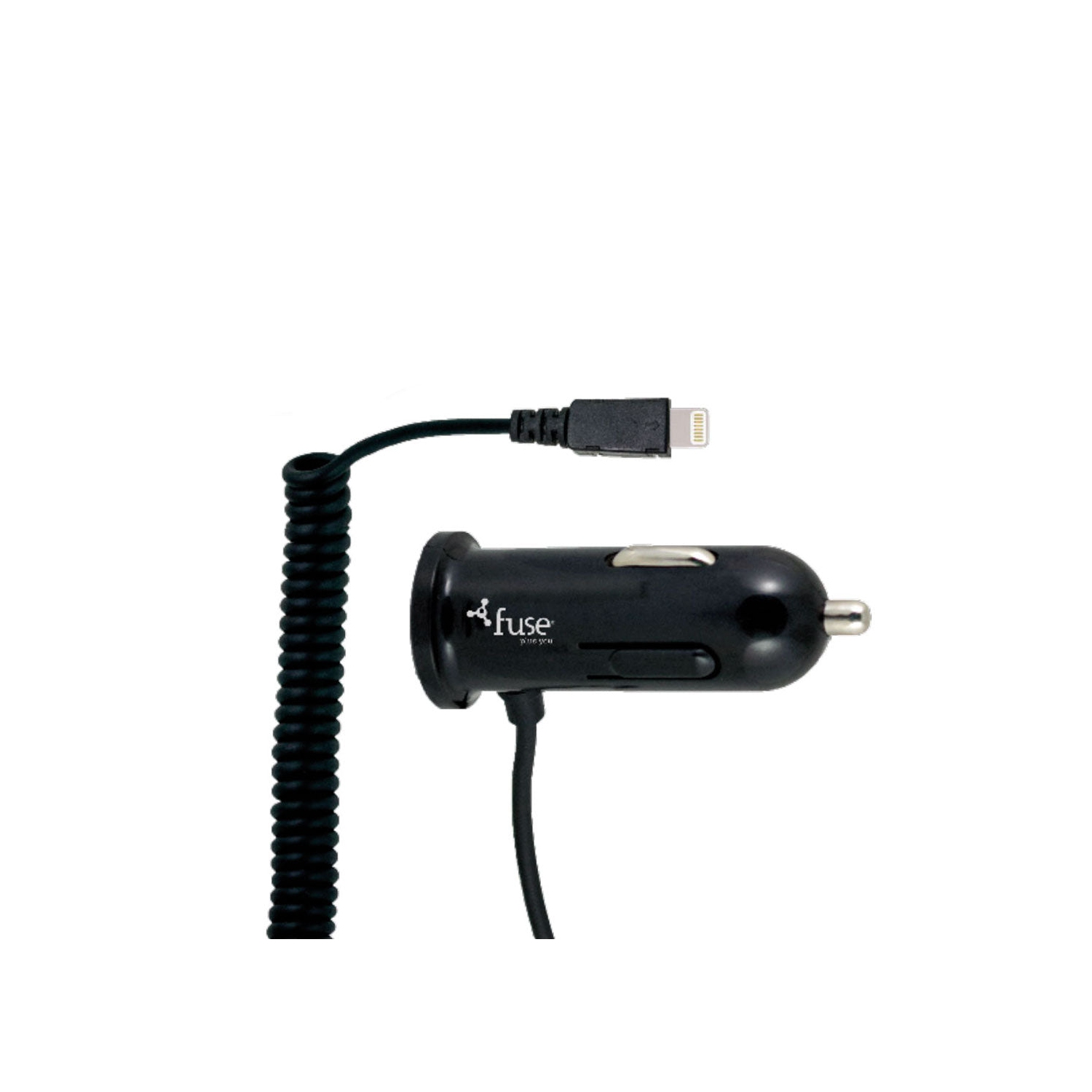 Car charger lightning mfi hard wired 2.4amp + additional usb port 8ft coil mfi