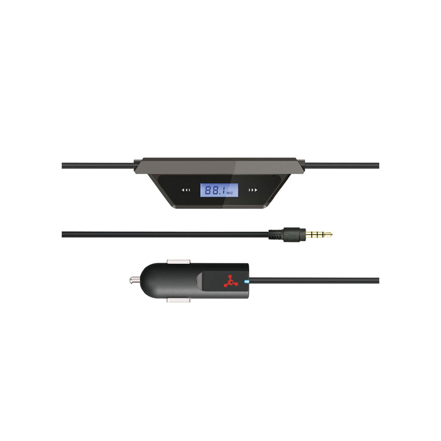 Fusible - transmetteur fm en nylon tressé connecter un téléphone, un pc, des tablettes au système stéréo de voiture