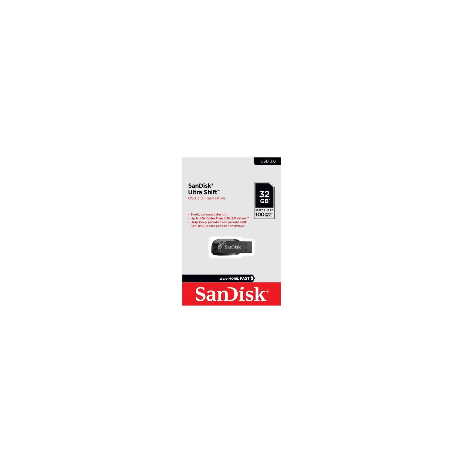 SanDisk - Flash Drive 32GB Ultra Shift USB 3.0 Black