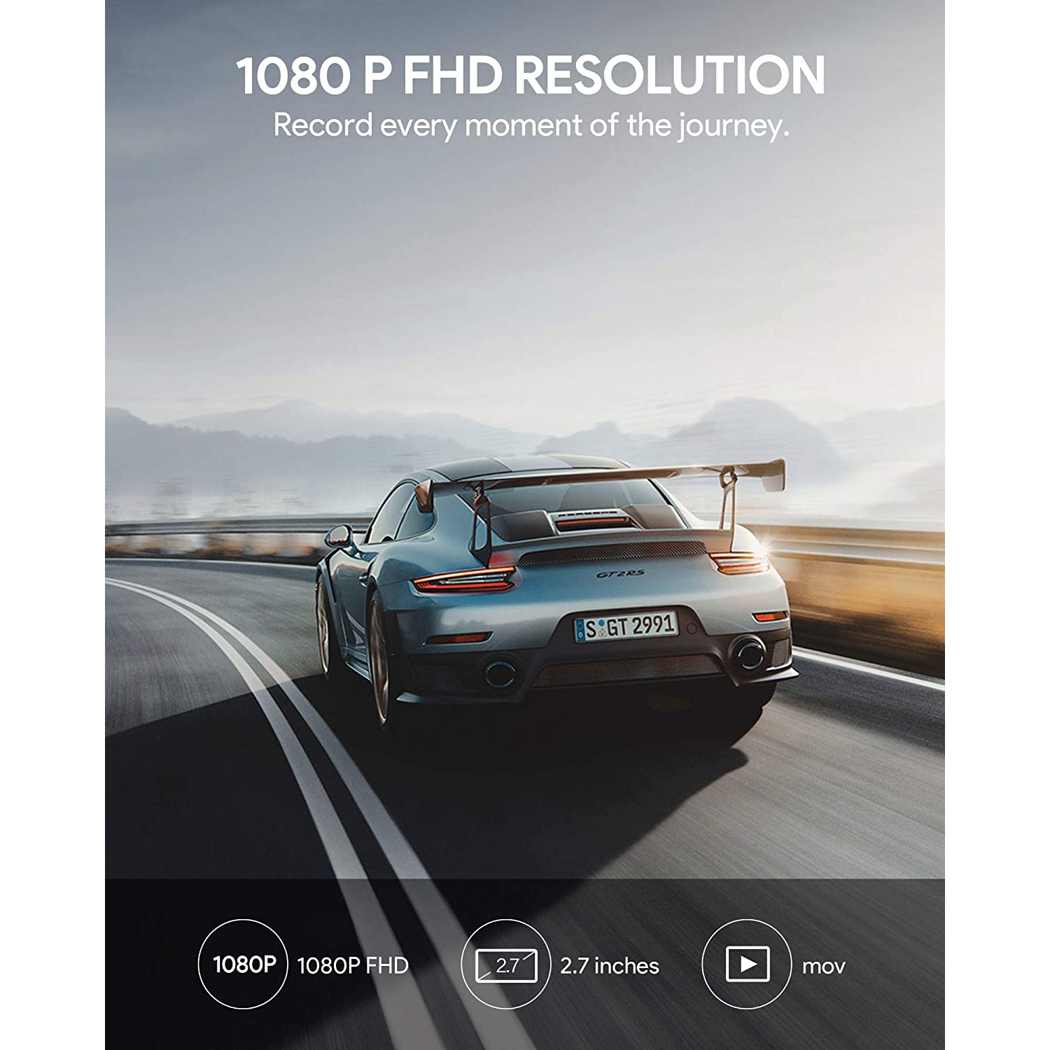 AUKEY Dash Cam 1080P FHD Car Camera Supercapacitor 170° Wide-Angle Dash Camera - Open Box