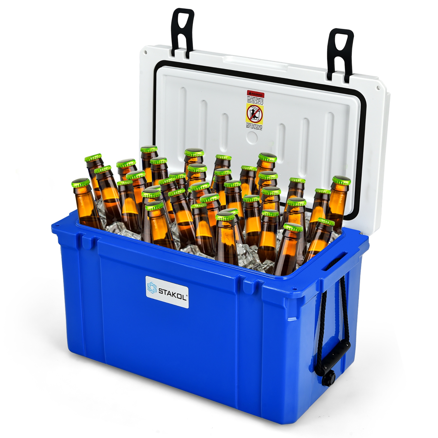 STAKOL 58 Quart Portable Cooler Ice Chest Leak-Proof 80 Cans Ice Box for Camping