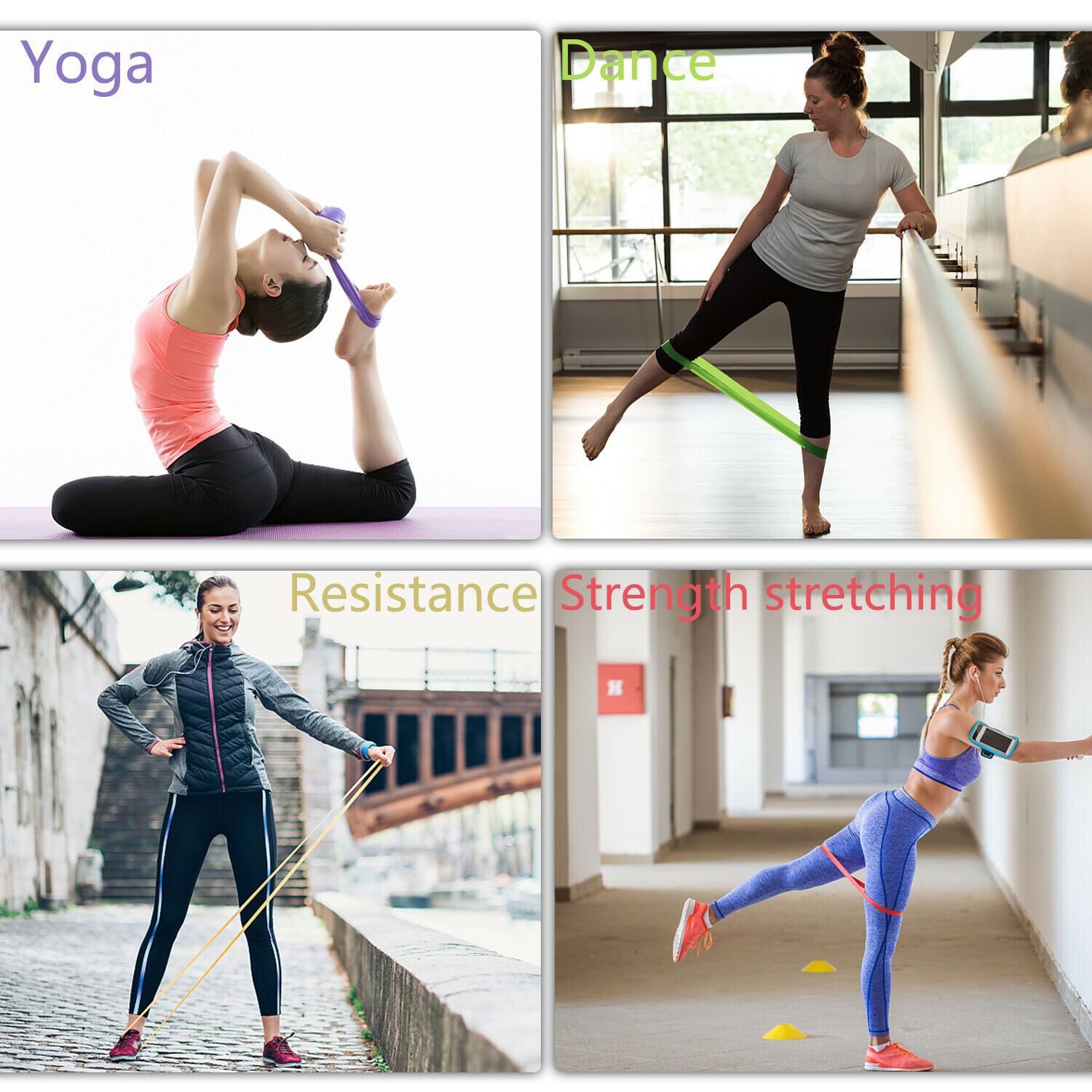 ISTAR 17 PCS Resistance Bands Set Workout Bands, 5 Stackable Exercise Bands with Handles, 5 Loop Resistance Bands, Door Anchor, Ankle Straps, Carry