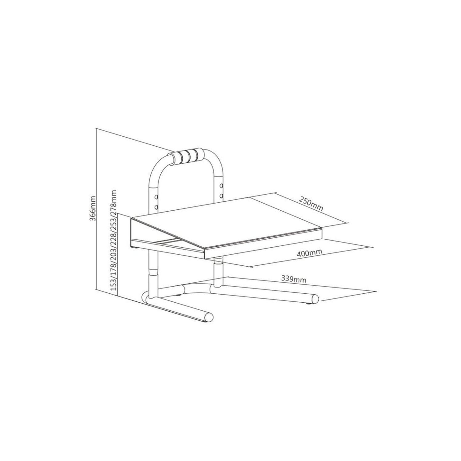 PrimeCables - Repose-pieds ergonomique tout en acier, 6 repose-pieds à plateforme réglable à hauteur relaxante, support pour 55 lb - Noir