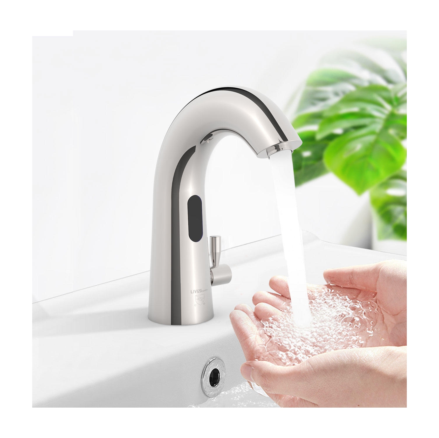 Automatic Touchless Basin Faucet with Cold & Hot Water Hands-Free Bathroom Vessel Sink Tap