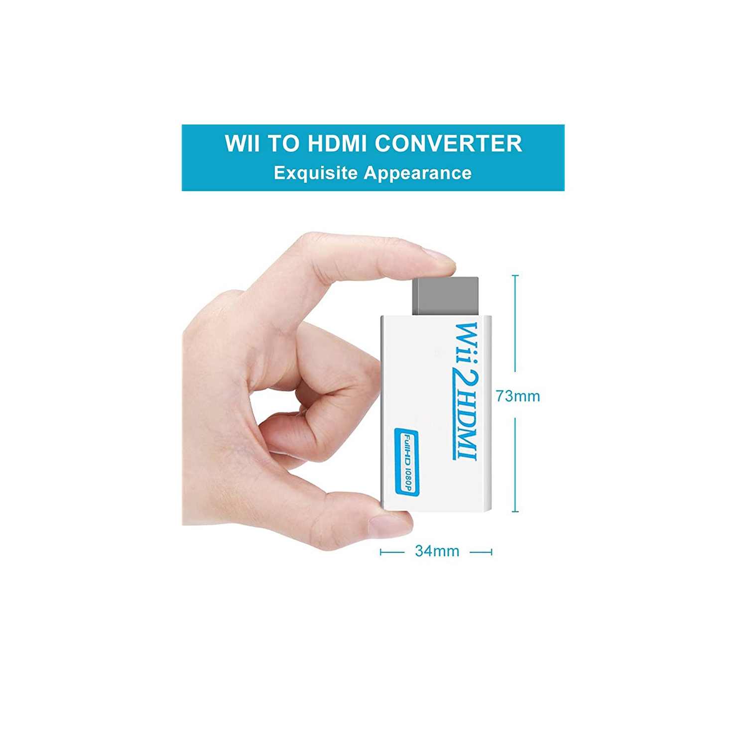 ISTAR – Câble de sortie HDMI haute vitesse pour Wii vers HDMI 1080p 3,5 mm compatible avec les téléviseurs HD Wii