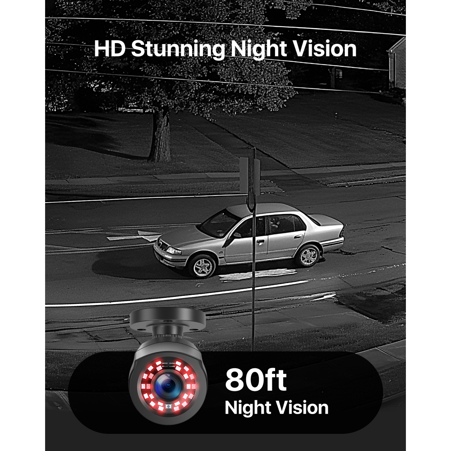 ZOSI H.265+ 8CH 5MP Lite DVR Security Camera System with 1TB HDD, 4pcs 1080p Wired Outdoor Surveillance Cameras, 80ft Night Vision, AI Human Vehicle