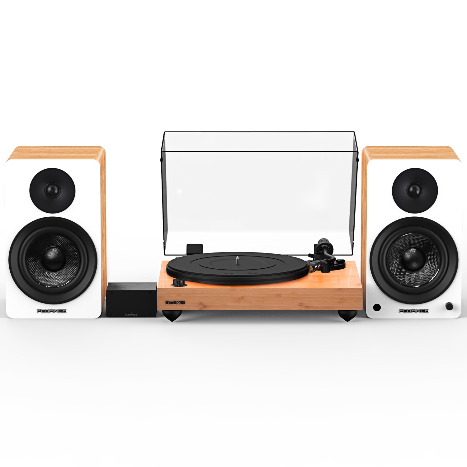 Fluance RT82 Reference High Fidelity Vinyl Turntable, PA10 Phono Preamp and Ai61 Powered 6.5" Stereo Bookshelf Speakers