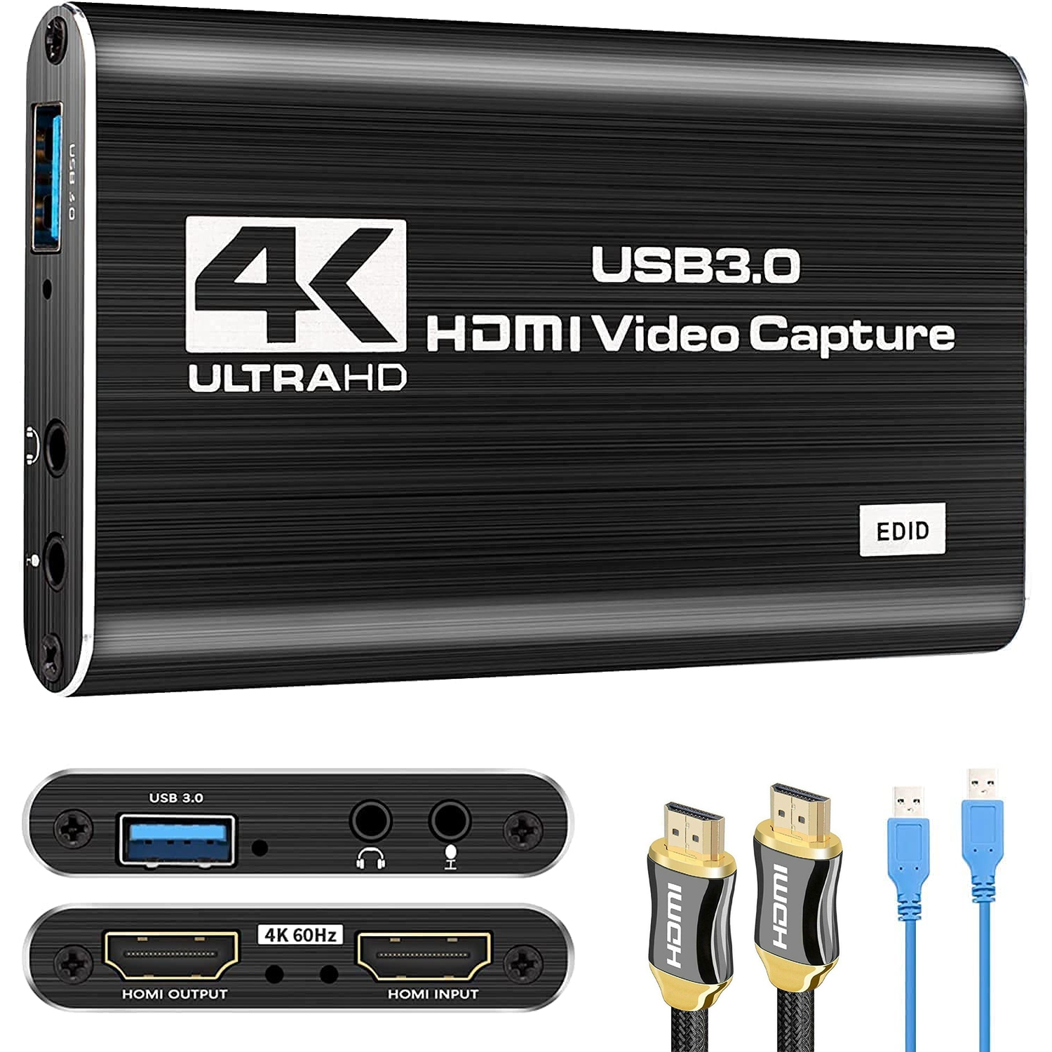 ISTAR 4K 60fps Video Capture Device Portable Video Converter Adapter - Black