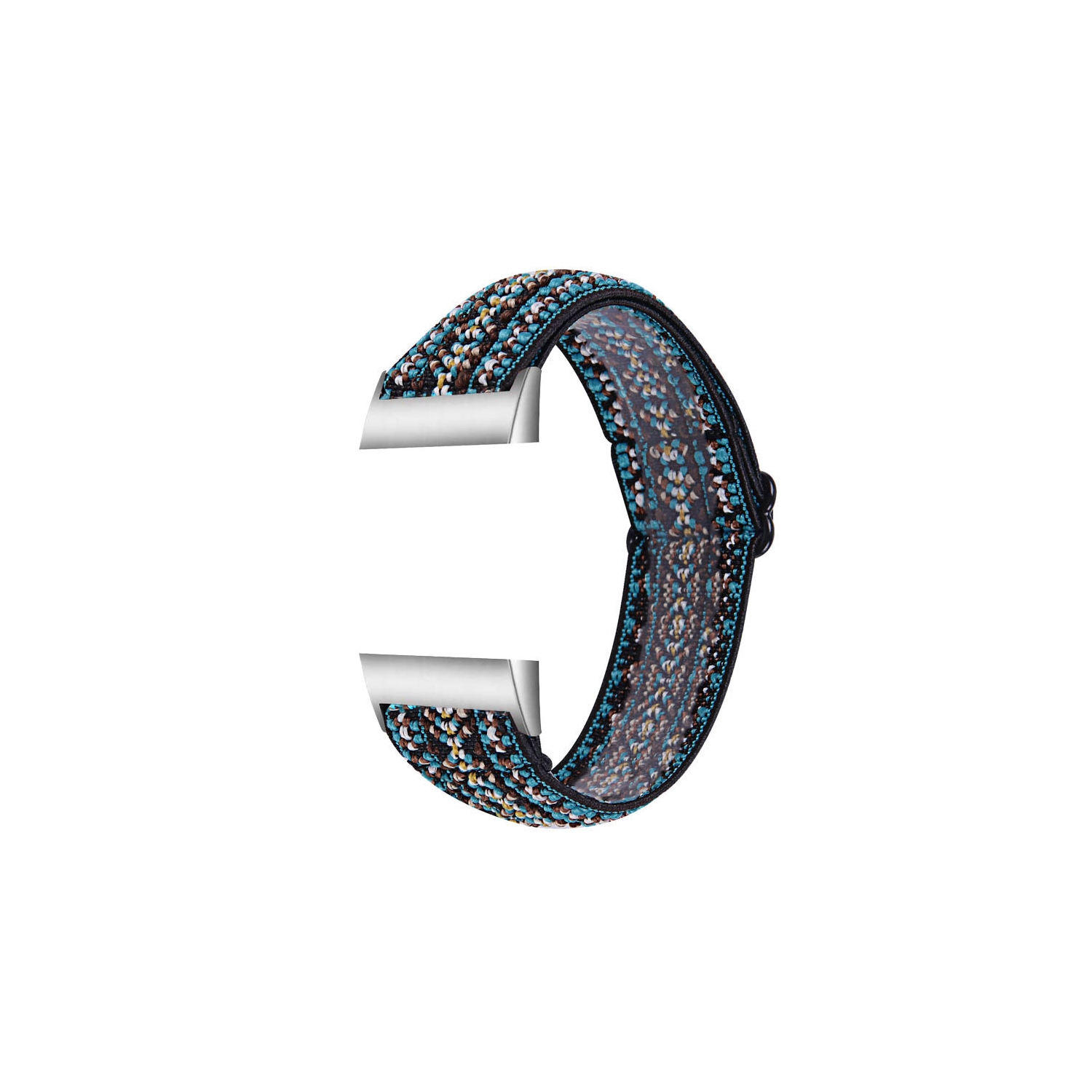 StrapsCo Elastic Nylon Watch Band Strap for Fitbit Charge 3 & Charge 4 - Vibrant Embroidery