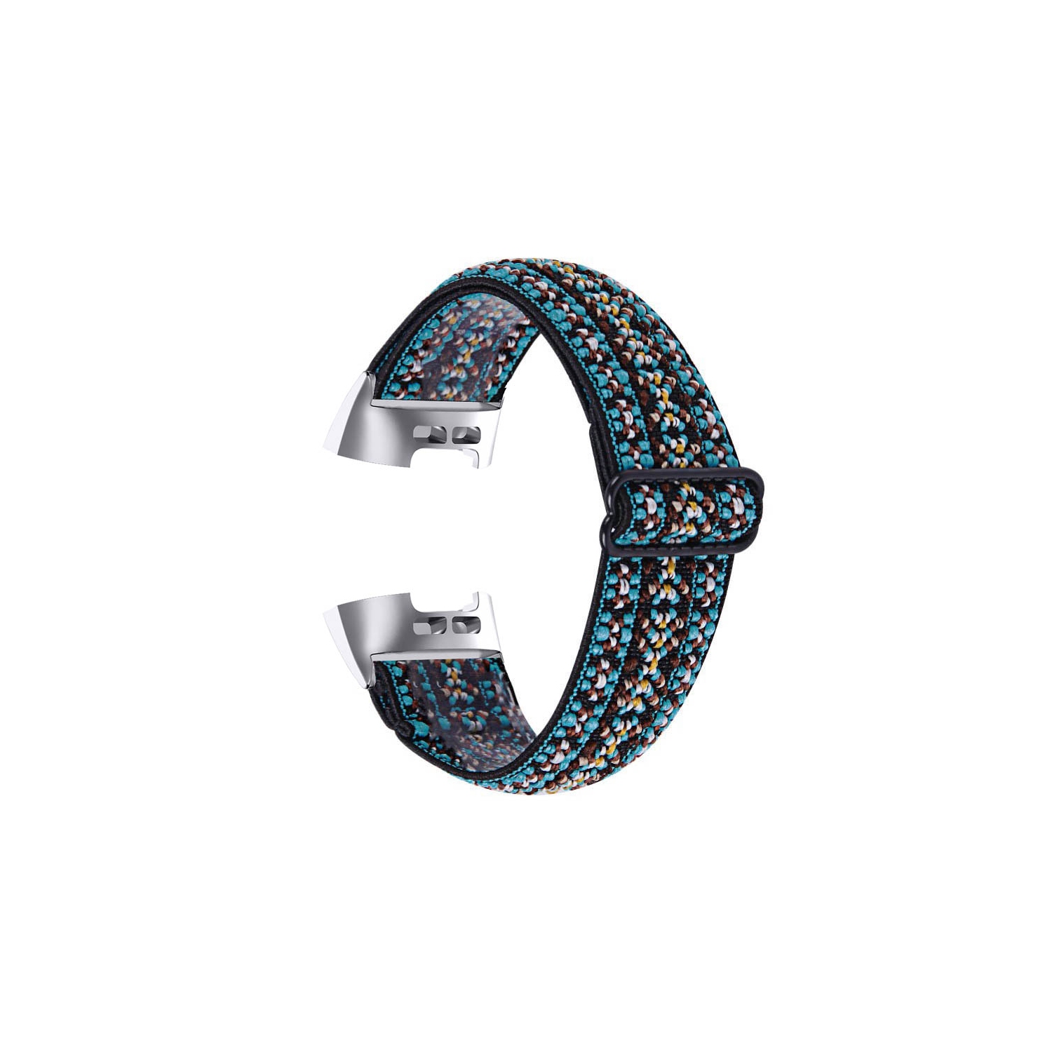 StrapsCo Elastic Nylon Watch Band Strap for Fitbit Charge 3 & Charge 4 - Vibrant Embroidery