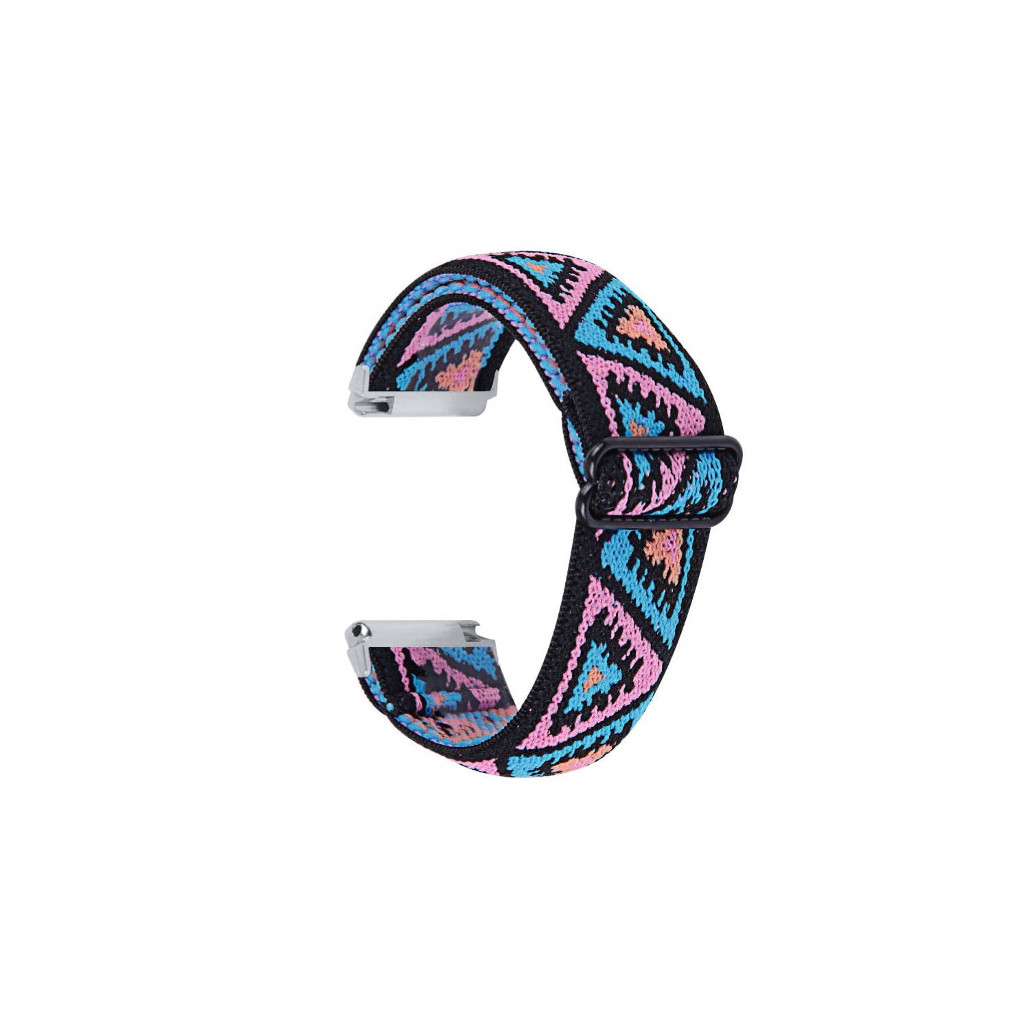 StrapsCo Bracelet de montre en nylon élastique à motif funky pour Fitbit Versa et Versa 2 - Rétro