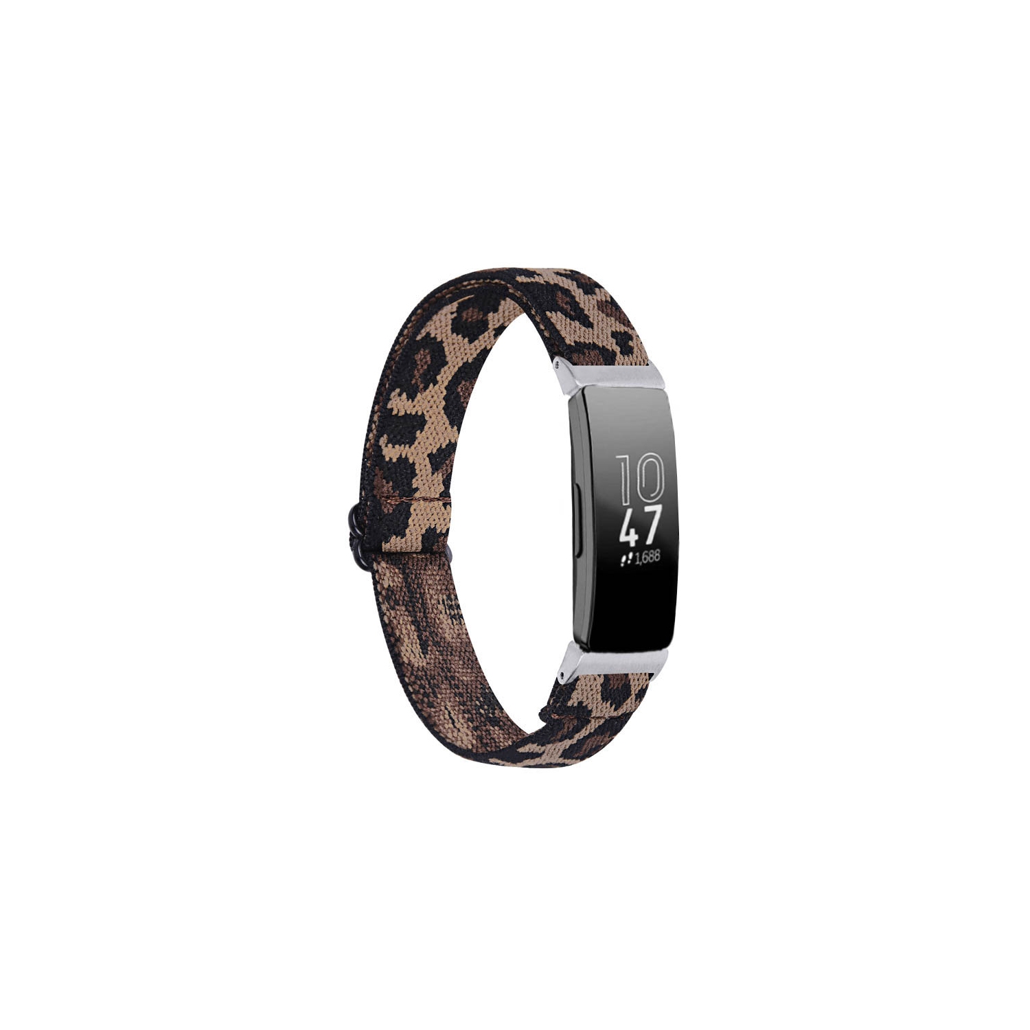 StrapsCo Elastic Nylon Watch Band Strap for Fitbit Inspire & Inspire HR - Leopard