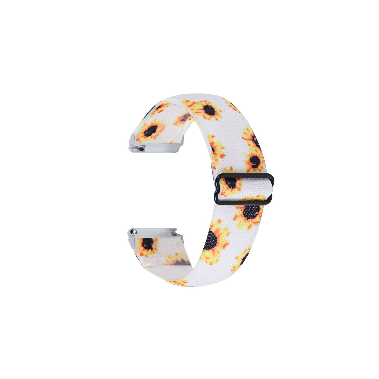 StrapsCo Funky Pattern Elastic Nylon Watch Band Strap for Fitbit Versa & Versa 2 - Sunflowers