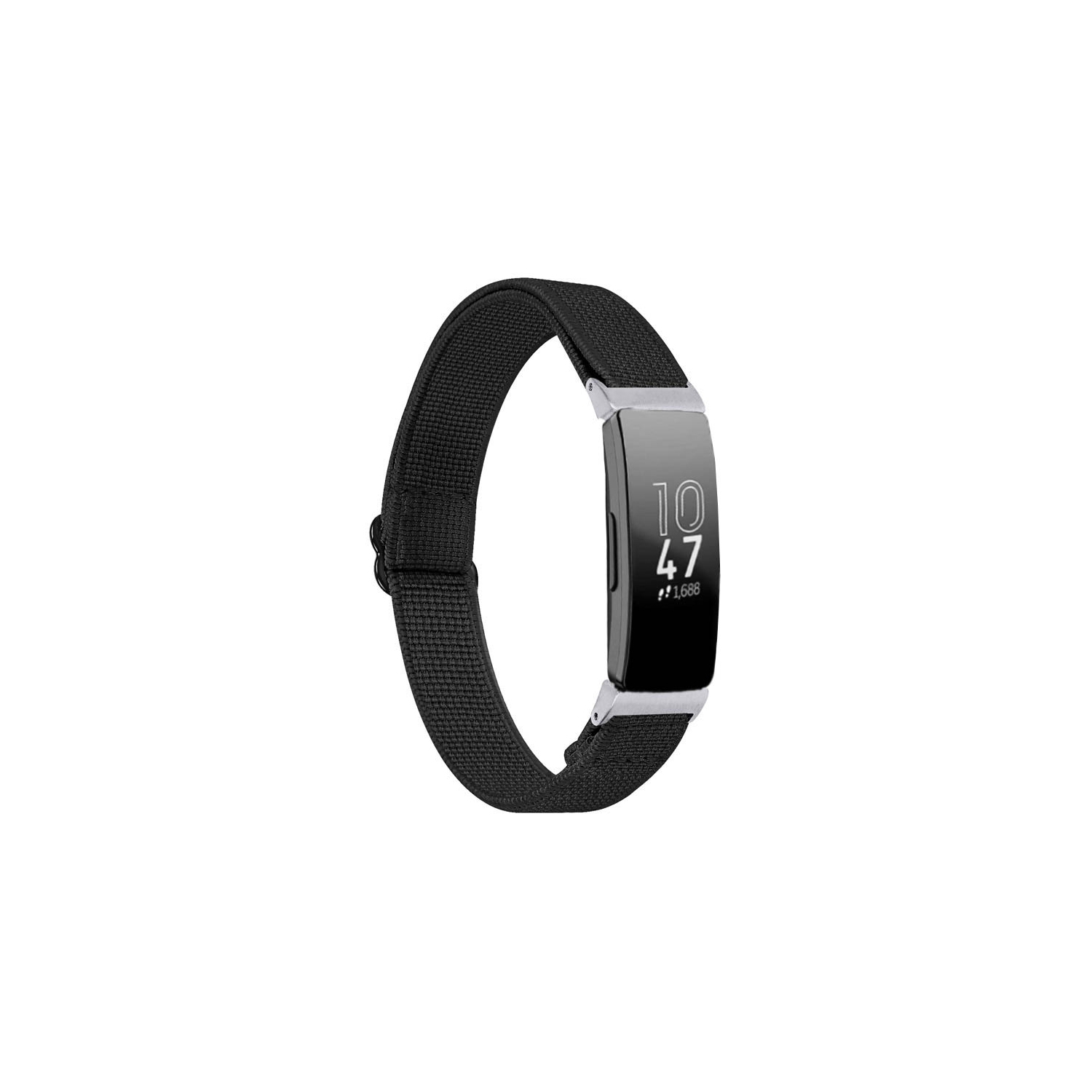 StrapsCo Elastic Nylon Watch Band Strap for Fitbit Inspire & Inspire HR - Black