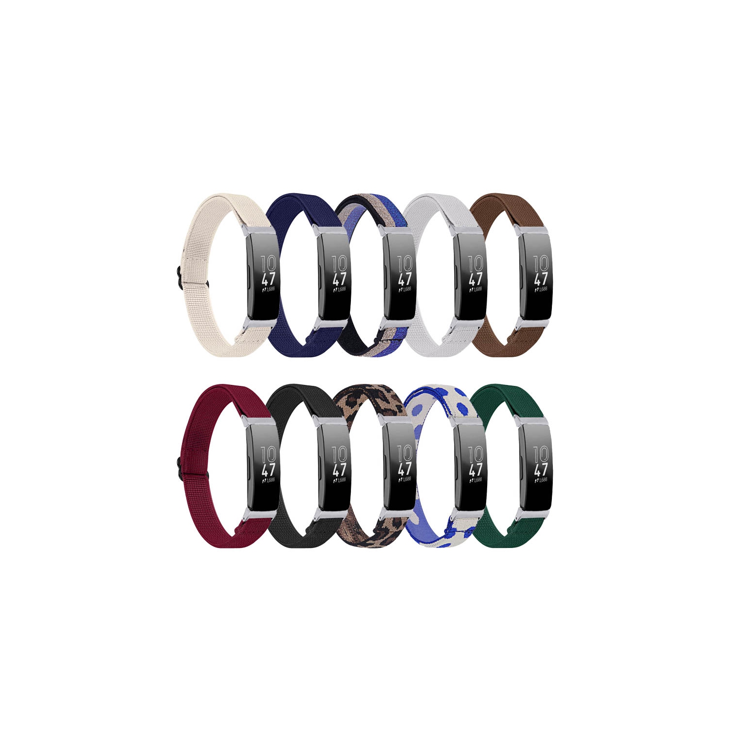 StrapsCo Elastic Nylon Watch Band Strap for Fitbit Inspire & Inspire HR - Black