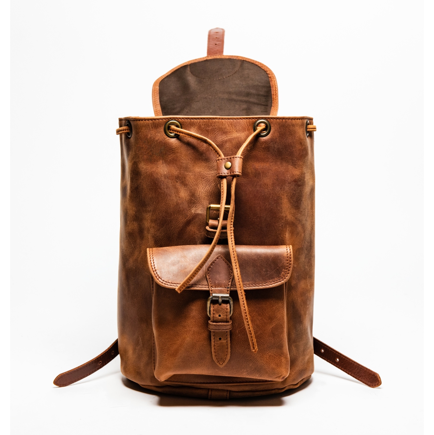 CAMOUFLE – Sac à dos de voyage d’école en cuir City de 13 po, brun alezan