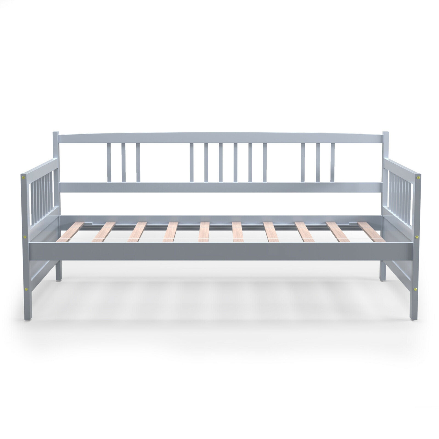 Gymax Twin Size Wooden Slats Daybed Bed Sofa Support Platform Sturdy W/Rails