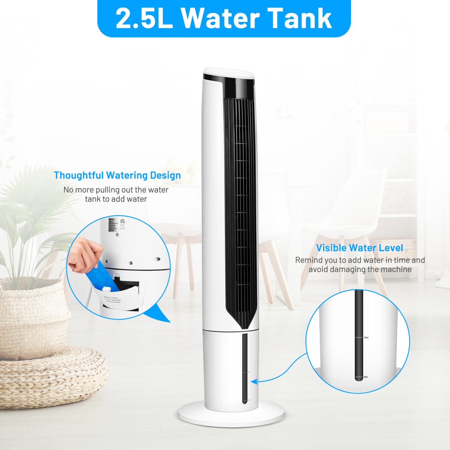 Gymax 41'' Tower Fan 3 in 1 Evaporative Air Cooler Humidifier w/ Remote Control