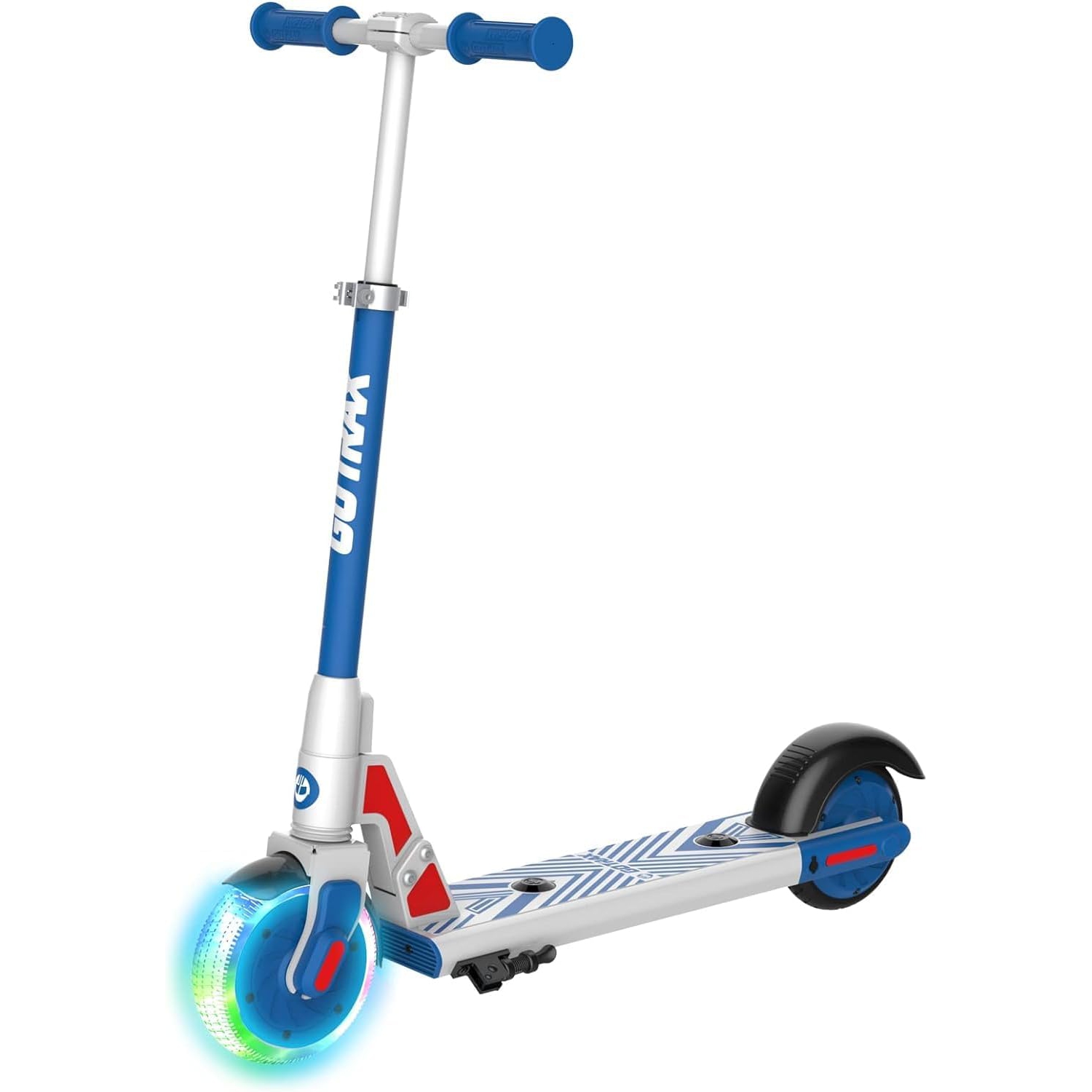 GOTRAX GKS LUMIOS Electric Scooter for Kids 6-12, 150W Motor and 25.2V 2.6Ah Lithium Battery, 6" LED Luminous Front Wheel and 3 Adjustable Heights, Safety UL2272 Certified(Blue)