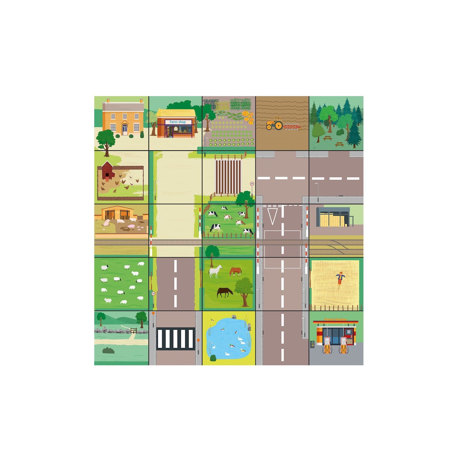 Bee-Bot Countryside Mat. Product Code: 708-IT10144 | Floor playmats for kids Educational Fun Robot mats- Programmable Robot Toys for Kids | Above 3