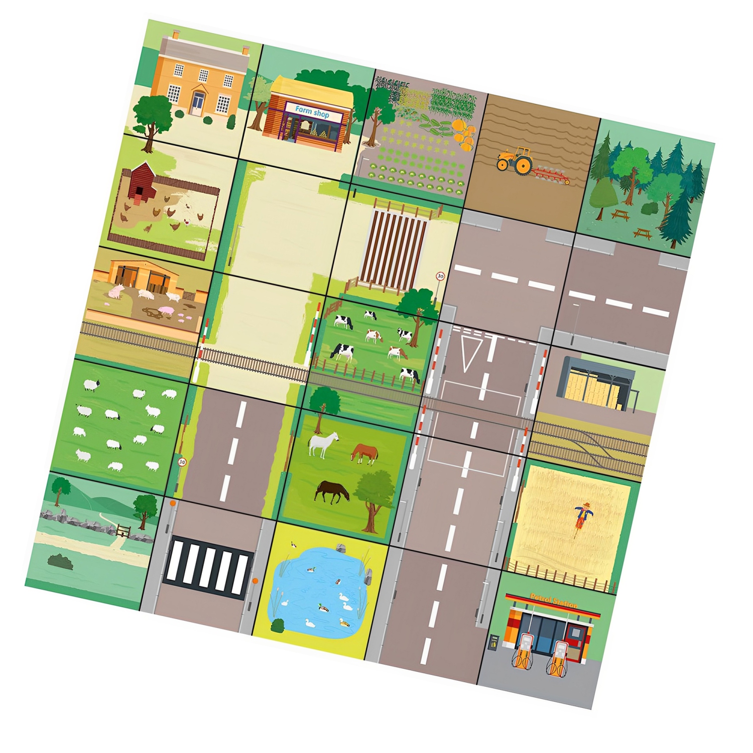 Bee-Bot Countryside Mat. Product Code: 708-IT10144 | Floor playmats for kids Educational Fun Robot mats- Programmable Robot Toys for Kids | Above 3