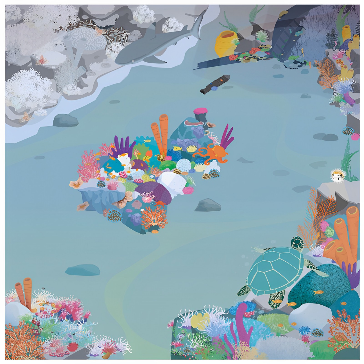 Rugged Robot Coral Reef Mat. Product Code: IT10240 | Floor playmats for kids