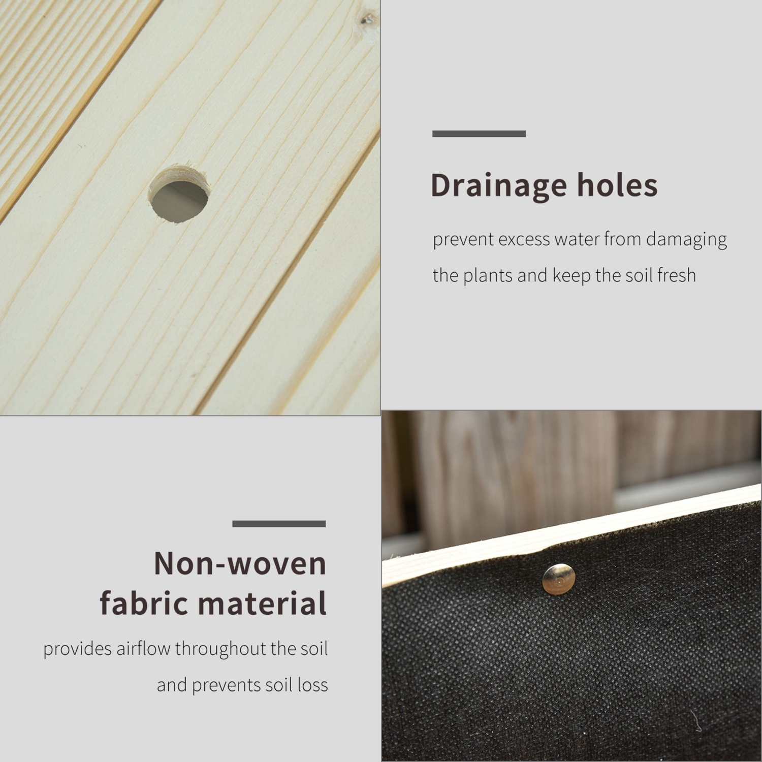 Outsunny Raised Garden Bed, Mobile Elevated Wood Planter Box with Lockable Wheels, Storage Shelf, Drainage Holes and Bed Liner for Flowers, Herbs,