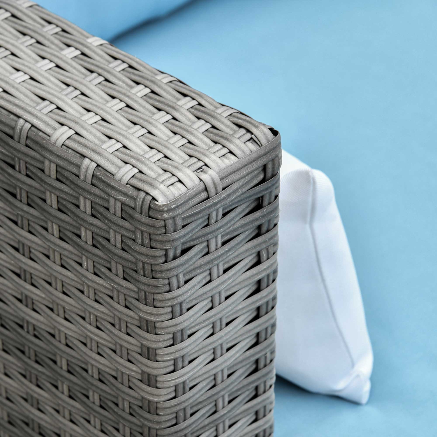 Ensemble de meubles de patio 3 pièces Outsunny Sofa modulaire moderne Chaise en rotin Ensemble de détente extérieur Meubles de jardin en osier tressé