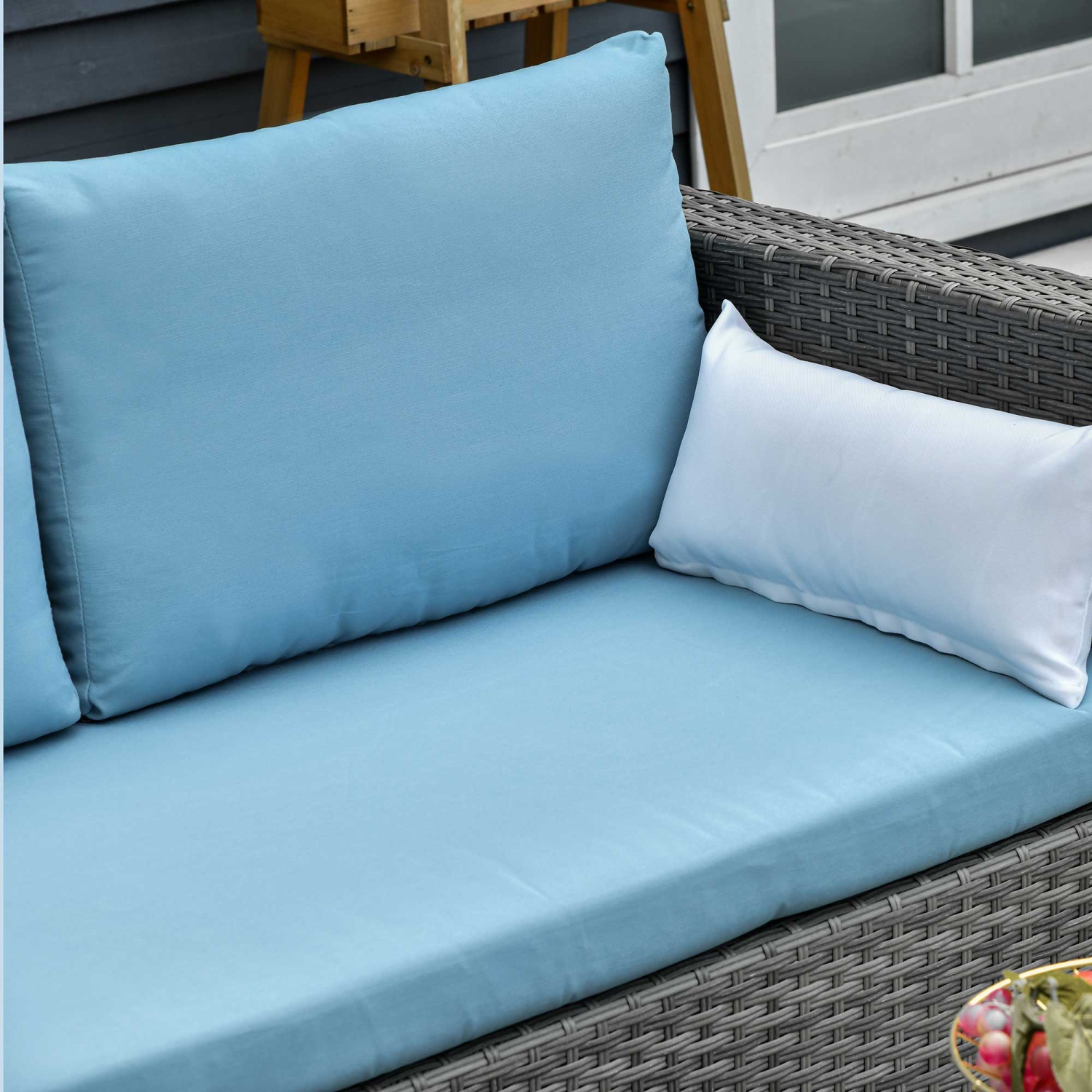 Ensemble de meubles de patio 3 pièces Outsunny Sofa modulaire moderne Chaise en rotin Ensemble de détente extérieur Meubles de jardin en osier tressé