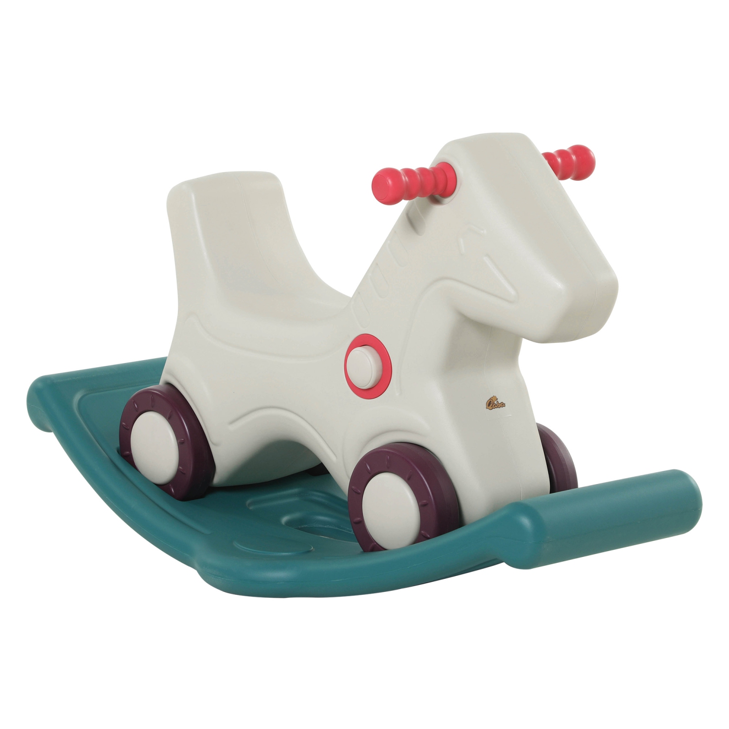 Qaba Rocking Horse 2 in 1 Ride on Toys and Sliding Car for Kids Baby Rocker Roller Toddler Playset Indoor Outdoor 1-4 Years Old