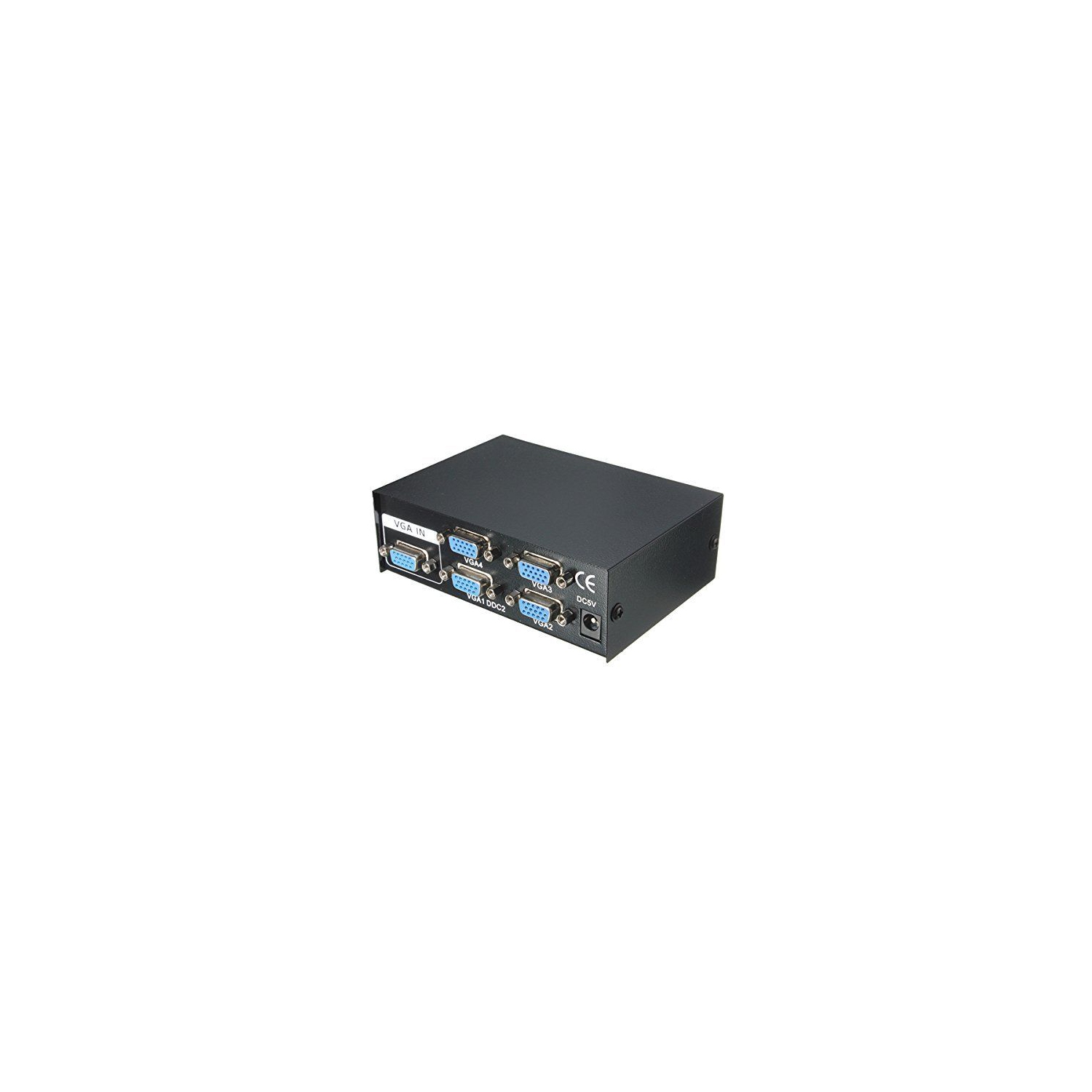 VGA Splitter 1 in 4 out, Multiple Monitors Share One Computer support 1920 x 1440 200MHz