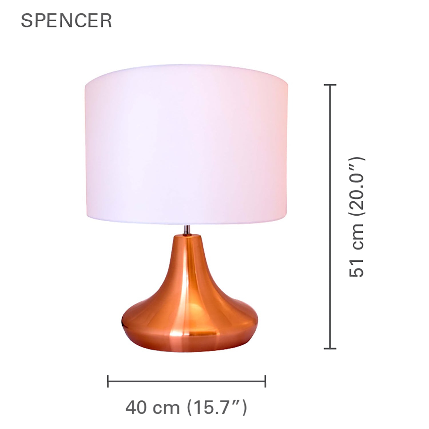 Xtricity - Modern Table Lamp, 15.75'' x 20.0", From The Spencer Collection, Copper