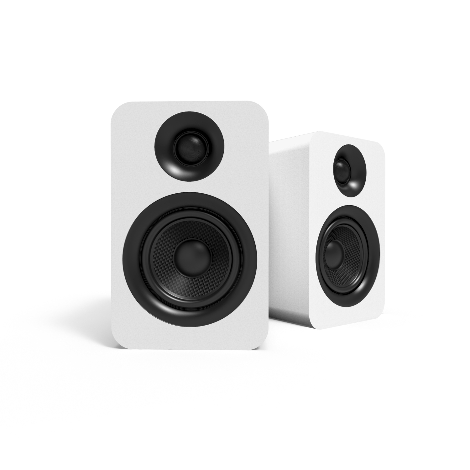 Kanto YUP4W Passive - Haut-parleurs avec tweeter à dôme en soie de 1 po et woofer en Kevlar de 4 po | Blanc | Paire