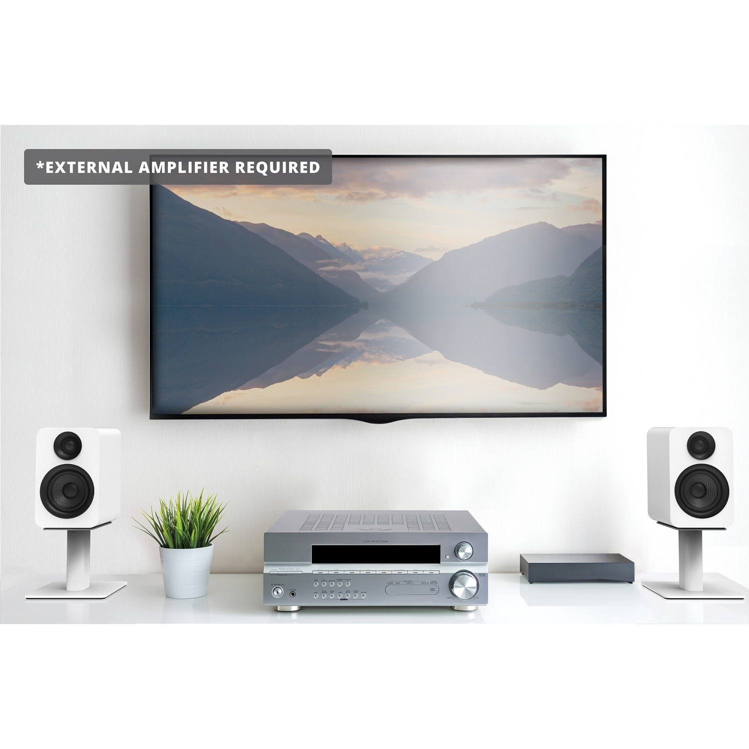 Kanto YUP4W Passive - Haut-parleurs avec tweeter à dôme en soie de 1 po et woofer en Kevlar de 4 po | Blanc | Paire