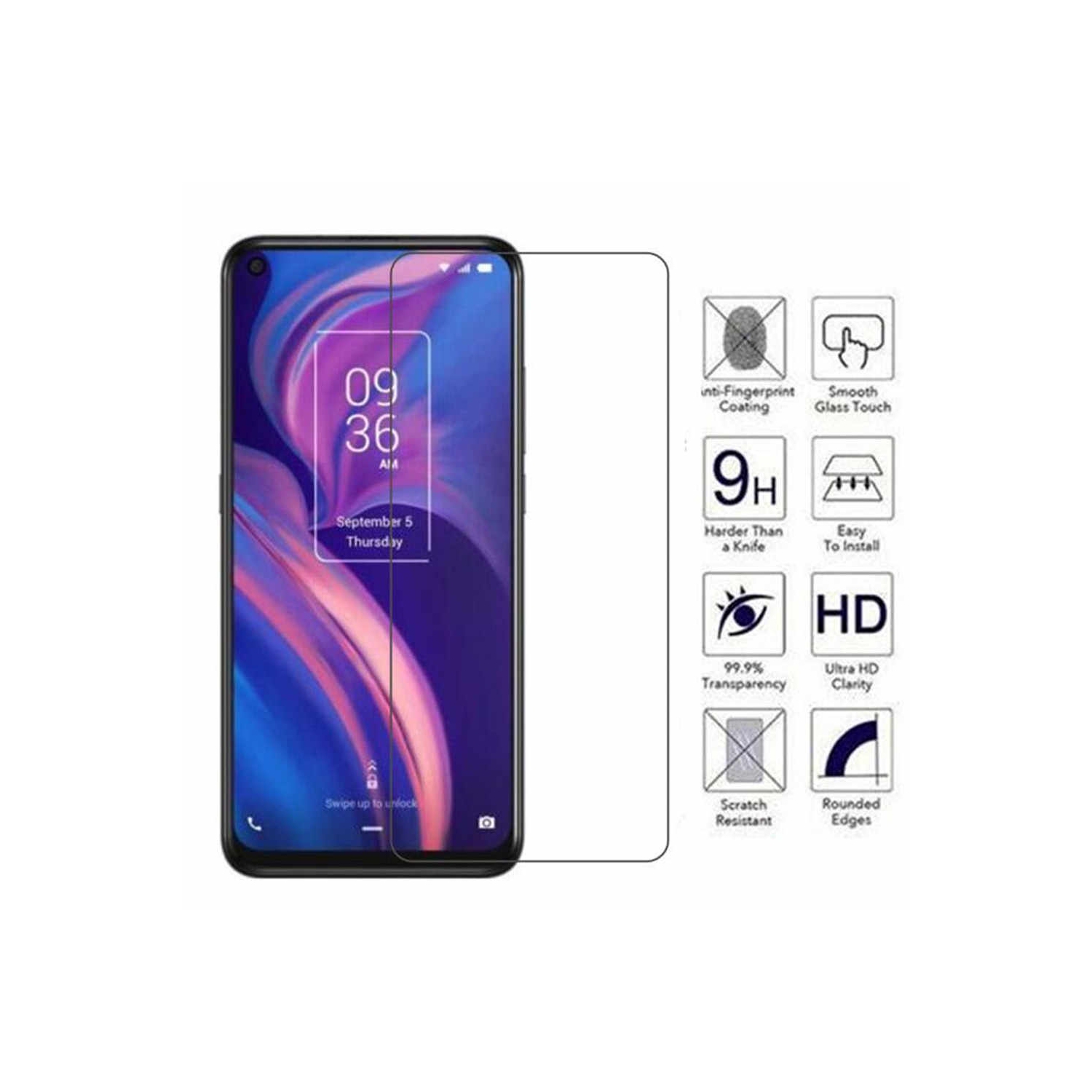 TopSave 1 Piece For TCL 20S 5G Tempered Glass, 9H Hardness, Case Friendly