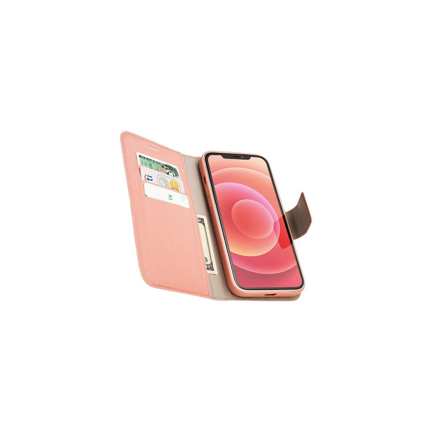 iPhone 12 Pro Max - Broadway Magnetic Wallet Folio, Rose Gold