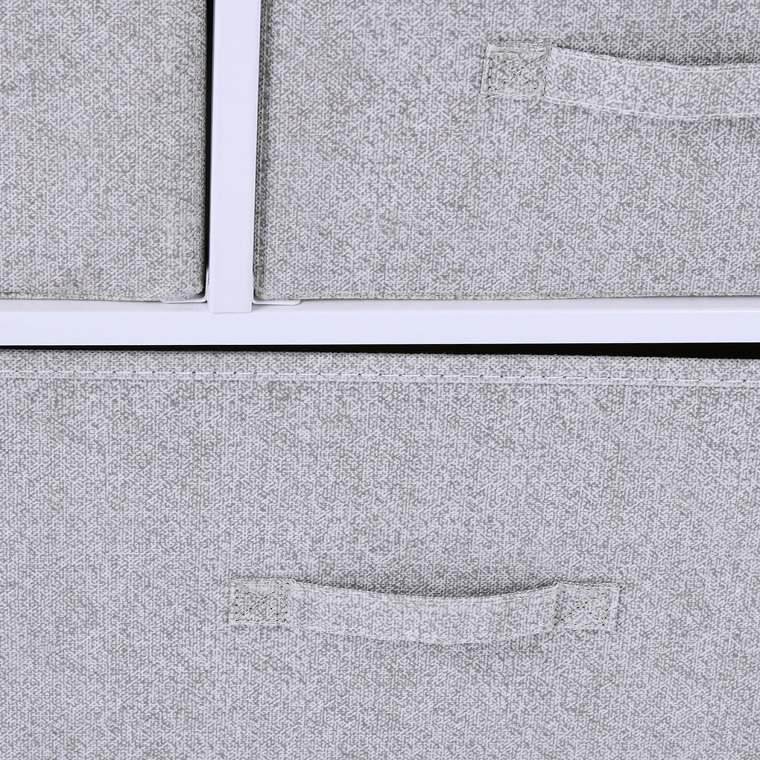 HOMCOM Linen Drawer Cabinet Organizer Storage Dresser Tower with 5 Removable Drawer Metal Frame Adjustable Feet for Living Room, Kitchen, Bathroom,