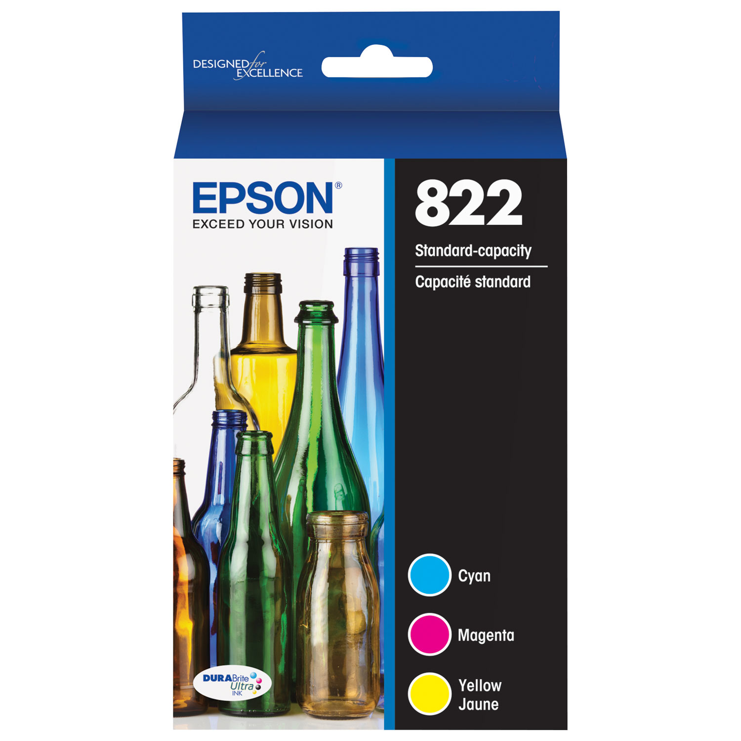 Cartouches d'encre couleur standard T822 d'Epson - Paquet de 3