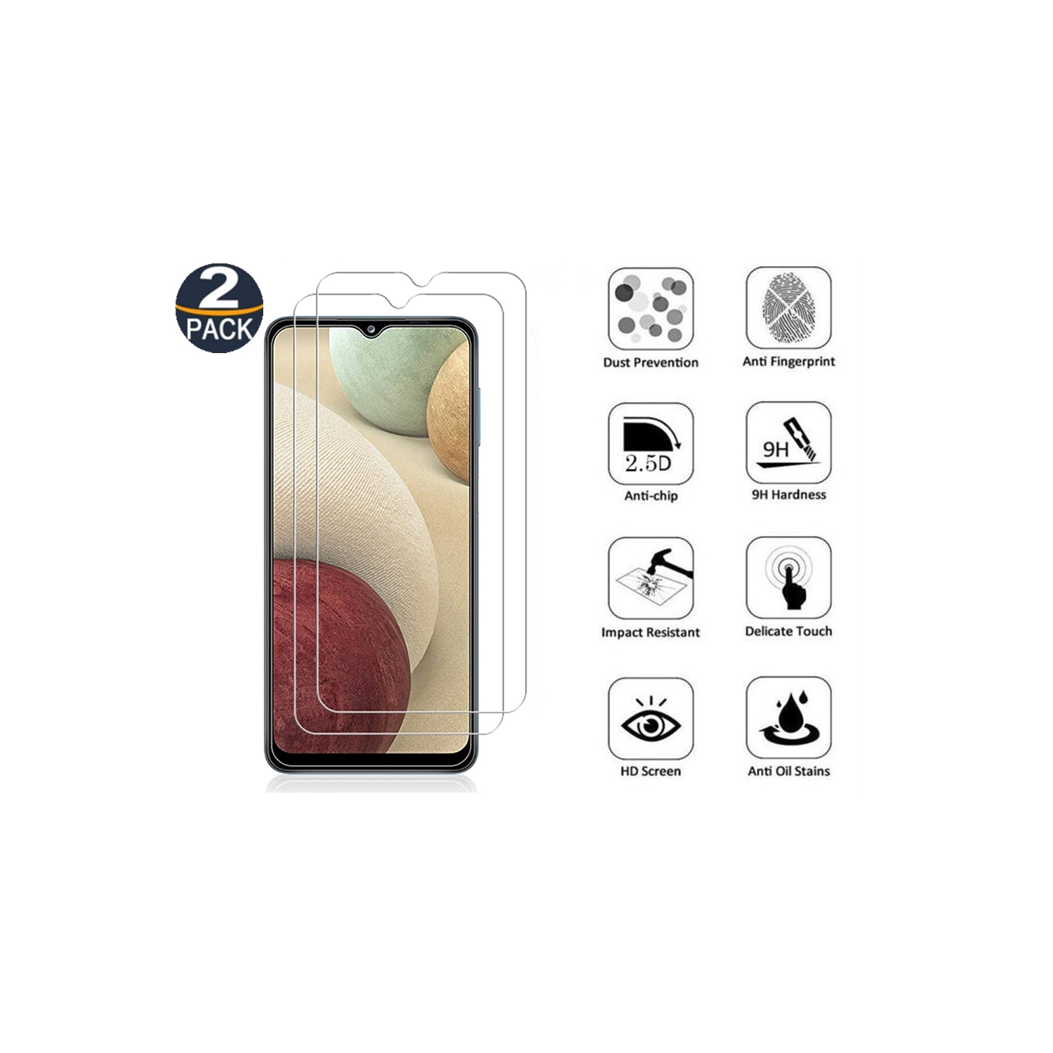 【2 Packs】 CSmart Premium Tempered Glass Screen Protector for Samsung Galaxy A32 4G LTE, Case Friendly & Bubble Free