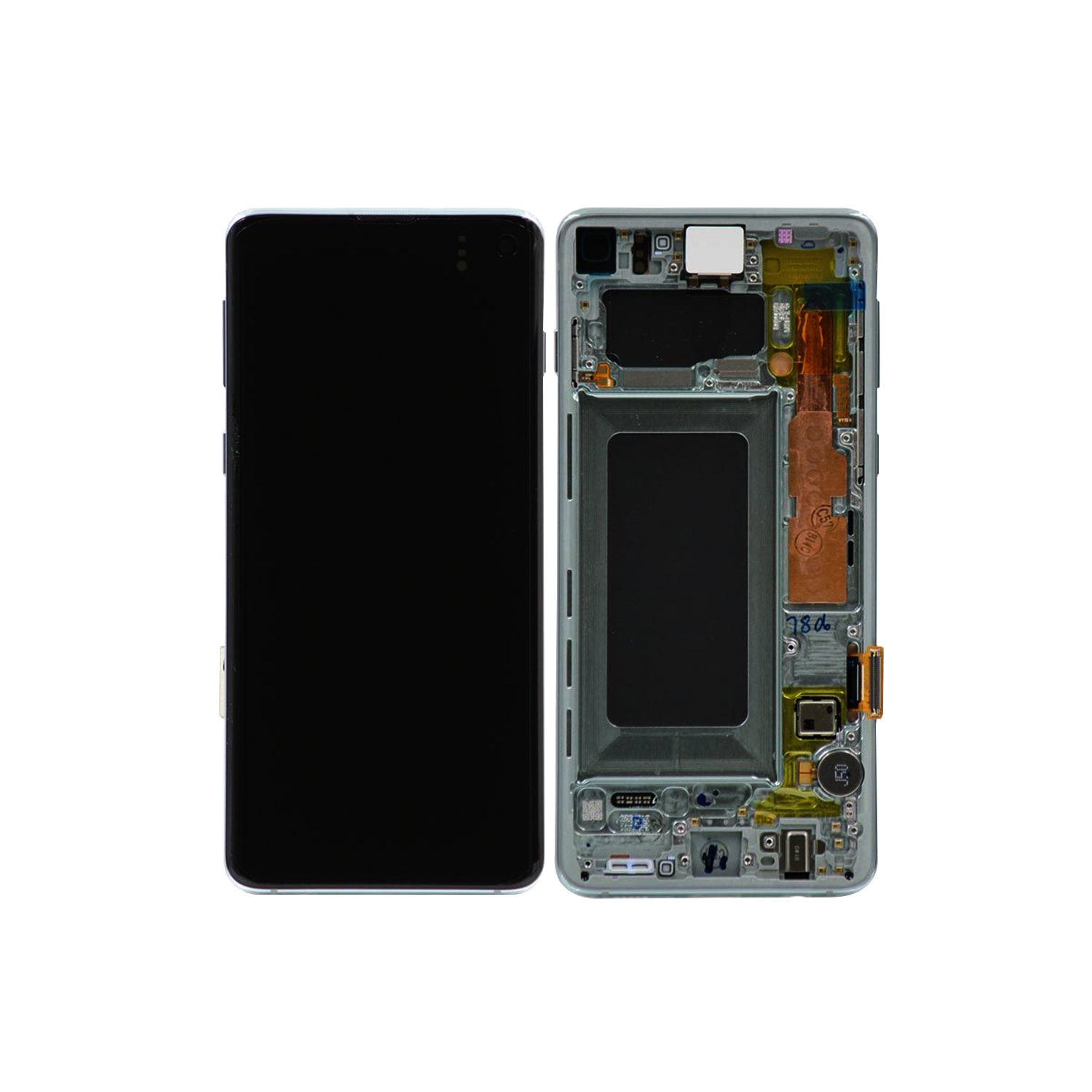 Replacement LCD Display Touch Screen Digitizer Assembly With Frame For Samsung Galaxy S10 (SM-G973W) - Prism Green