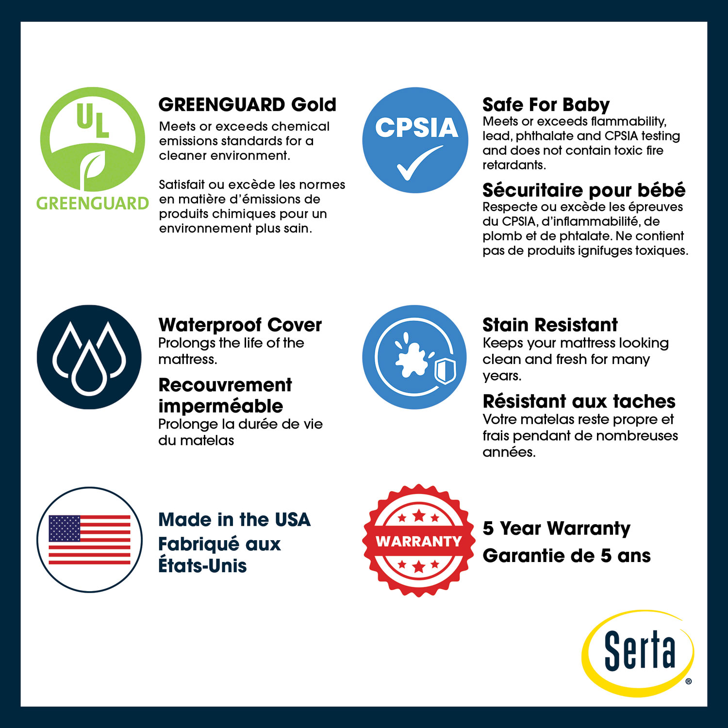 Matelas pour lit de bébé et lit d'enfant Serta Perfect Rest de Delta Children