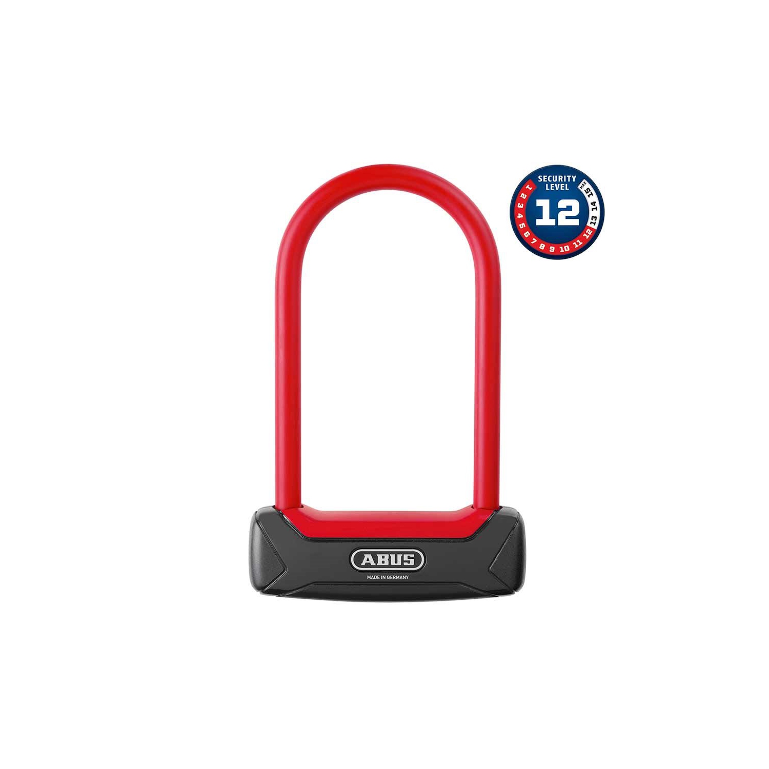 Abus, Granit Plus 640, U-Lock, Key, 12mm, 8.30cm x 15.0cm, 3.3'' x 5.9'', Red