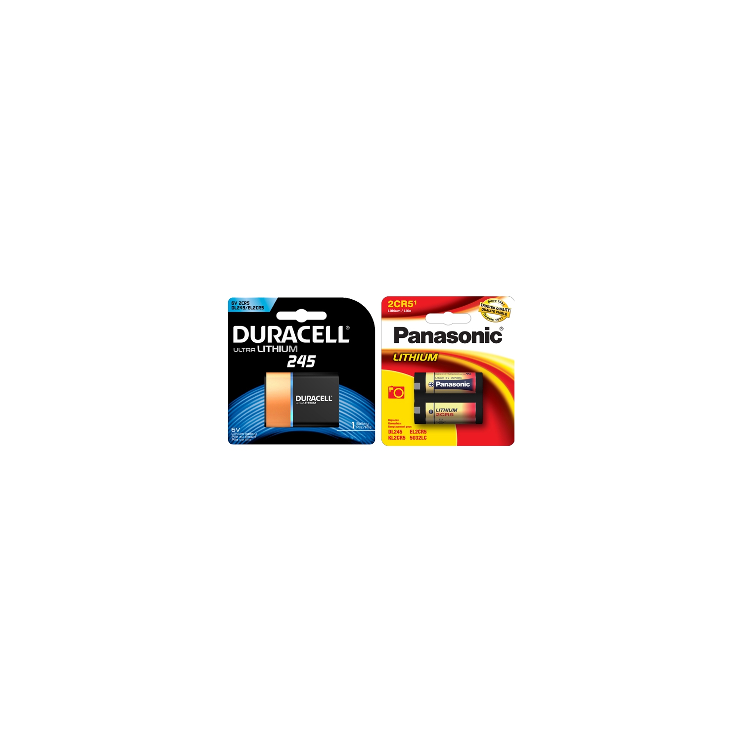 1 pile Duracell Ultra 245 + 1 pile au lithium 2CR5 photo Panasonic