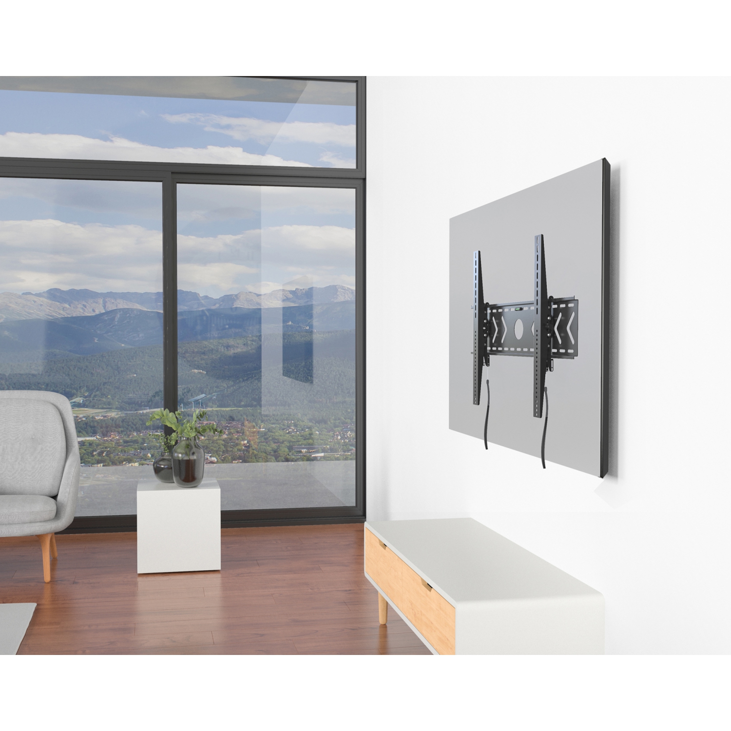 Amer Mounts – Support mural inclinable robuste et discret pour écran plat de 50-100 po, BIGASSMONT100T