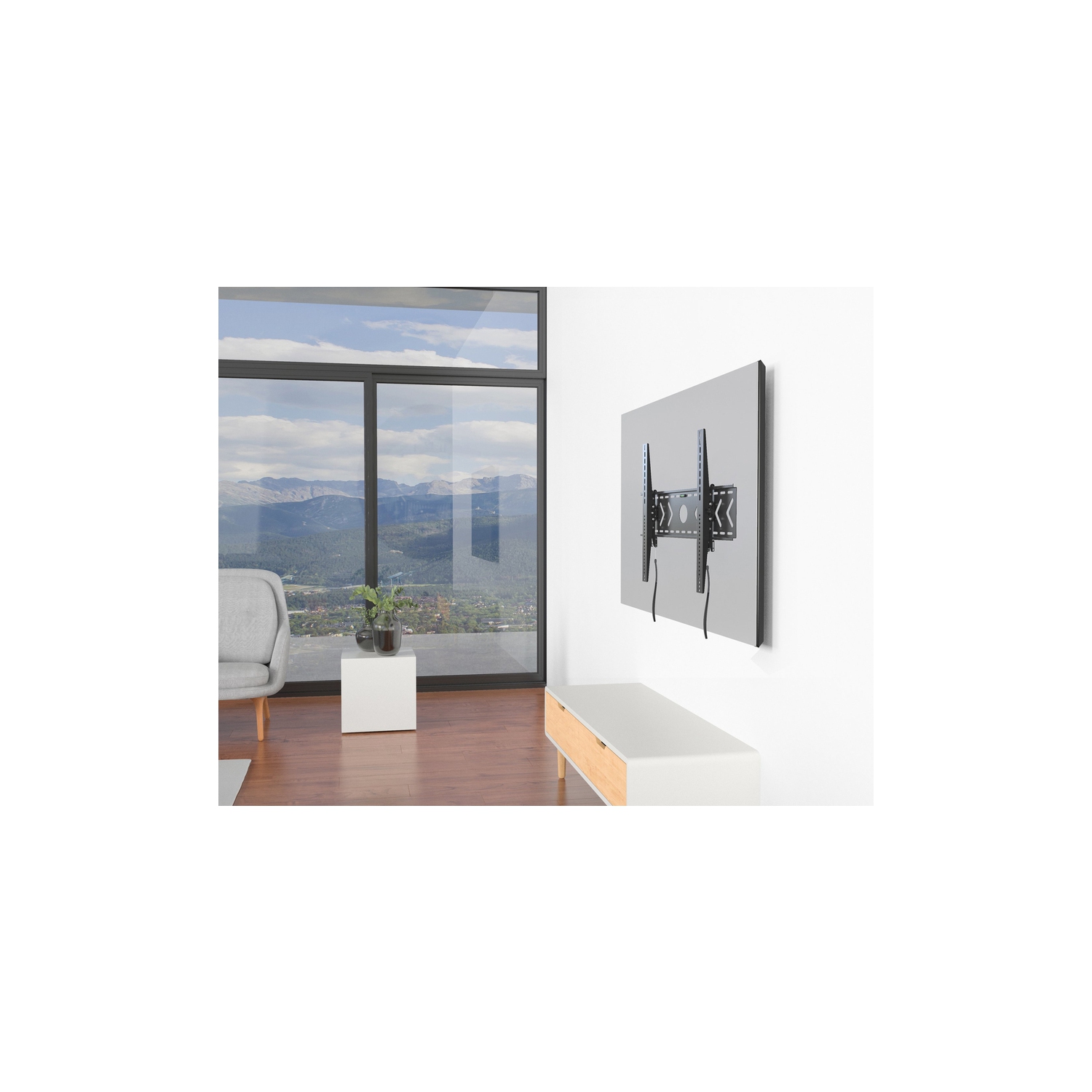 Amer Mounts – Support mural inclinable robuste et discret pour écran plat de 50-100 po, BIGASSMONT100T