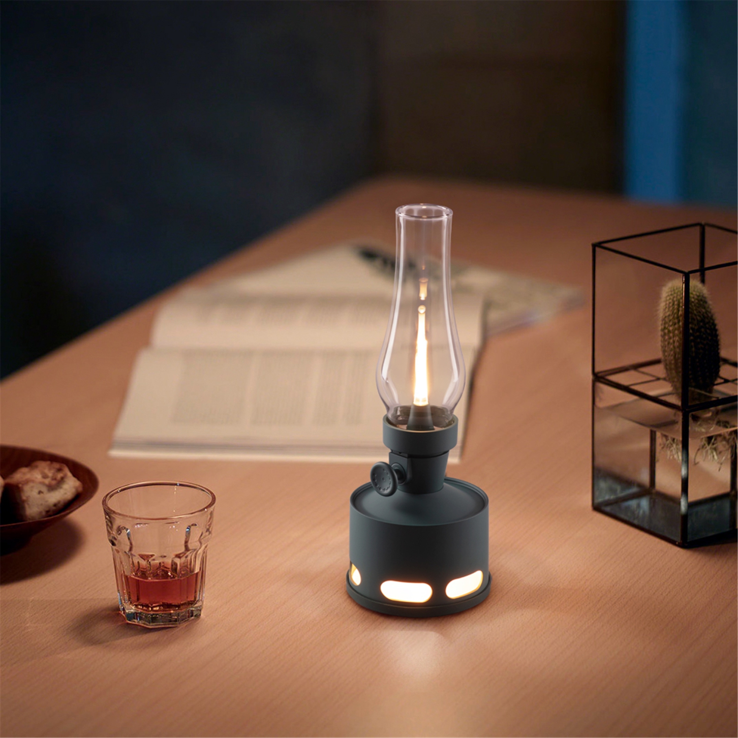 Tubicen Rechargeable LED Oil Lantern, 4000mAh Battery Operated Flameless LED Kerosene Lamp, Cordless Desk Lantern Kerosene Light, Blow/Tilt Off